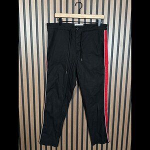 STAMPD LA Pants 30 Womens Black Chino Red Side Stripe Daytona 93 Drawstring